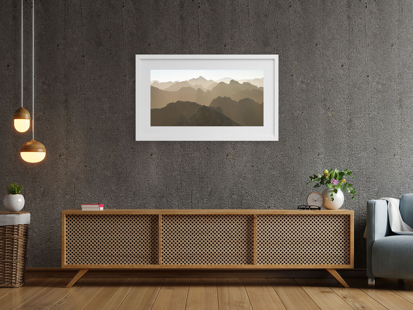 Infinite Layered Mountains, Tasmania. Wall Art