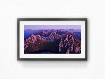 Afterglow Of Mt Pegasus And Beyond, Tasmania. Wall Art