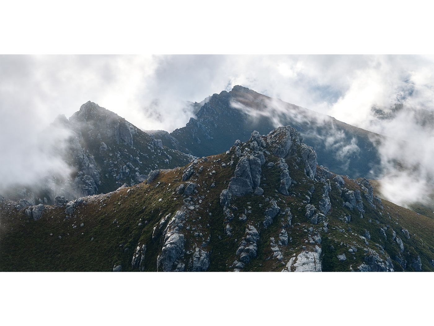 Mystical Mountain Peaks, Tasmania. Wall Art