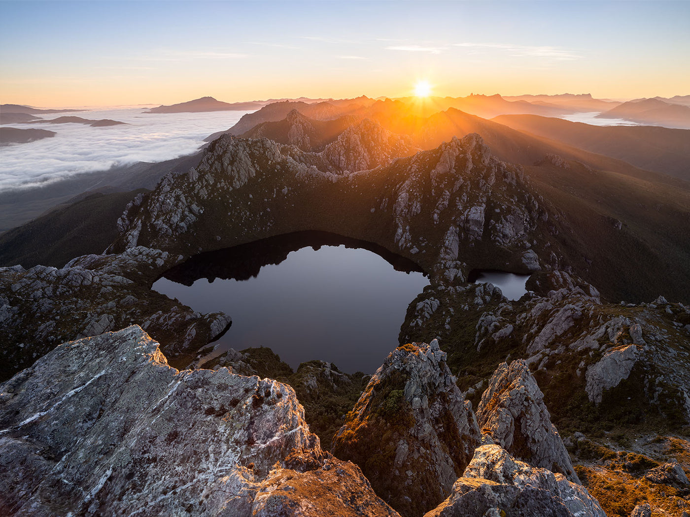 Majestic Beginning, Lake Oberon, Tasmania. Wall Art