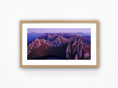 Afterglow Of Mt Pegasus And Beyond, Tasmania. Wall Art